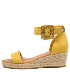 Online Sprung Yellow Leather Women Espadrilles