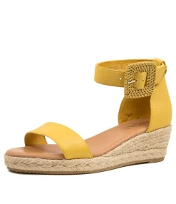 Online Sprung Yellow Leather Women Espadrilles