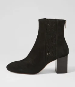 Best Sale Stalla Black Suede Ankle Boots Women Ankle Boots