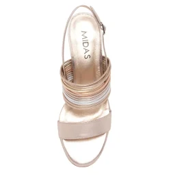 Best Starri Platino Metallic Multi Sandals Women Heels