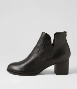 Best Sutton Black Leather Ankle Boots Women Ankle Boots