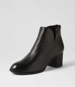 Best Sutton Black Leather Ankle Boots Women Ankle Boots