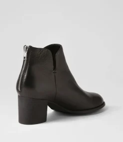 Best Sutton Black Leather Ankle Boots Women Ankle Boots
