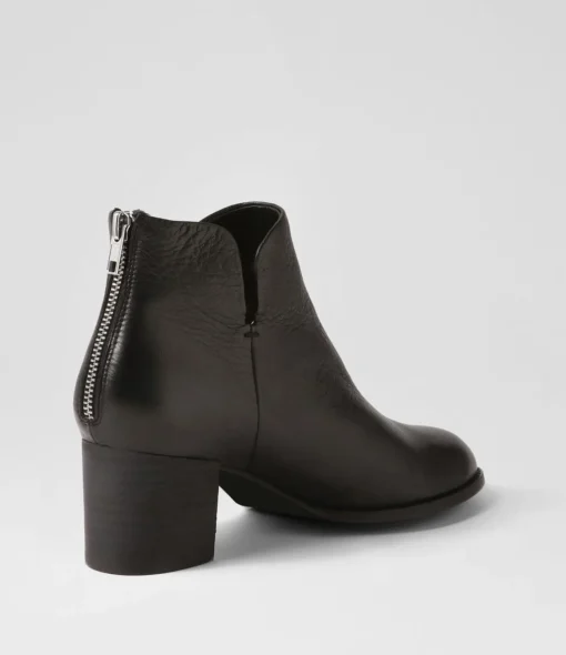Best Sutton Black Leather Ankle Boots Women Ankle Boots