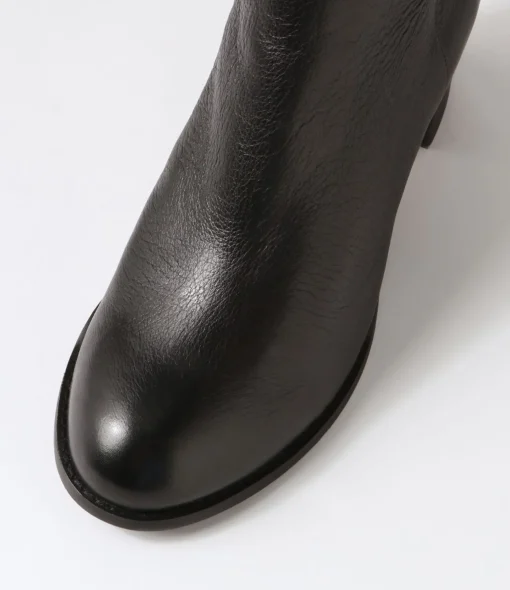 Best Sutton Black Leather Ankle Boots Women Ankle Boots