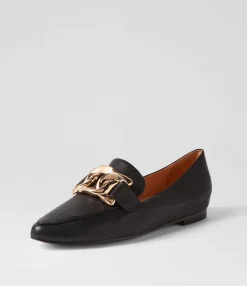 New Symona Black Leather Loafers Women Loafers