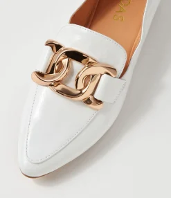 Store Symona White Patent Leather Loafers Women Loafers