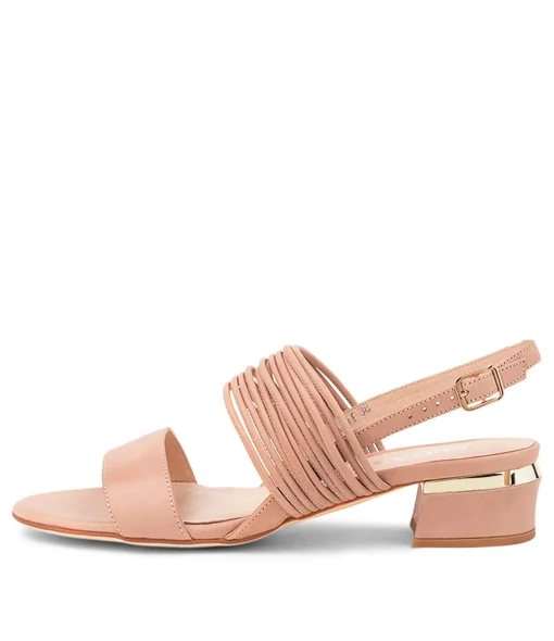 Cheap Talsa Nude Leather Women Heels