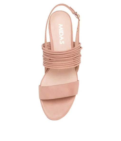 Cheap Talsa Nude Leather Women Heels