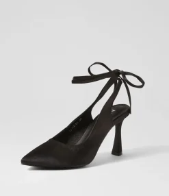 Fashion Tatia Black Satin Pump Heels Women Heels