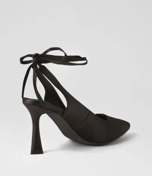 Fashion Tatia Black Satin Pump Heels Women Heels
