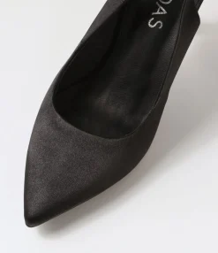 Fashion Tatia Black Satin Pump Heels Women Heels