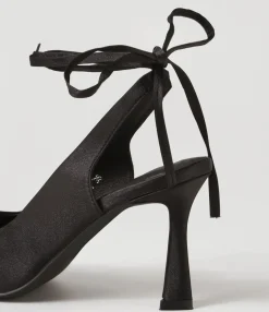 Fashion Tatia Black Satin Pump Heels Women Heels