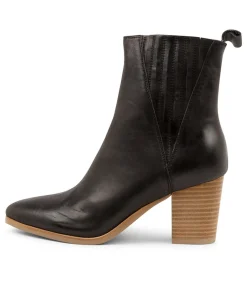 Shop Tava Black Leather Women Ankle Boots