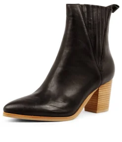 Shop Tava Black Leather Women Ankle Boots