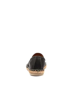 Store Tellar Black Leather Women Espadrilles