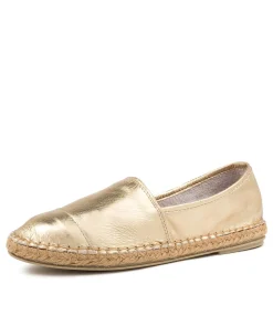 Clearance Tellar Pale Gold Leather Women Espadrilles