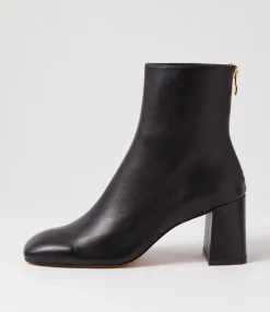 Outlet Telms Black Leather Ankle Boots Women Ankle Boots