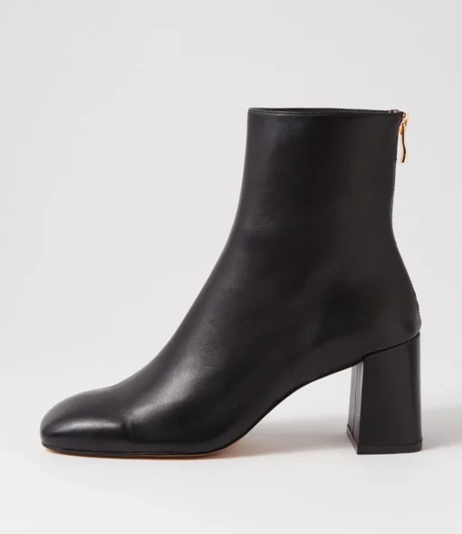 Outlet Telms Black Leather Ankle Boots Women Ankle Boots