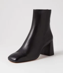 Outlet Telms Black Leather Ankle Boots Women Ankle Boots