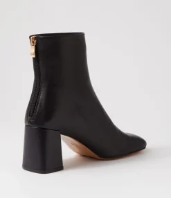 Outlet Telms Black Leather Ankle Boots Women Ankle Boots