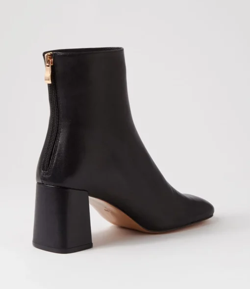 Outlet Telms Black Leather Ankle Boots Women Ankle Boots