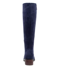 Discount Tenley Navy Stretch Microsuede Knee High Boots Women Boots
