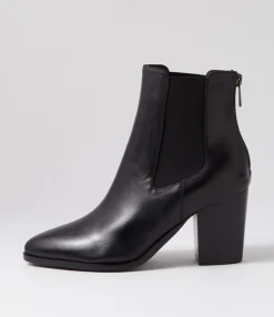 Shop Terto Black Leather Chelsea Boots Women Ankle Boots