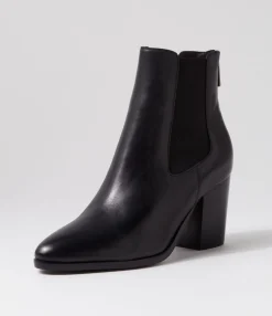 Shop Terto Black Leather Chelsea Boots Women Ankle Boots