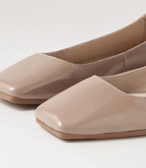 Shop Tinker Dark Nude Patent Leather Ballet Flats Women Flats