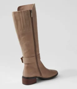 Clearance Tish Smoke Leather Knee High Boots Women Boots