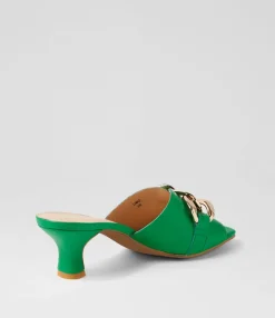 Outlet Umo Bright Emerald Leather Slides Women Slides