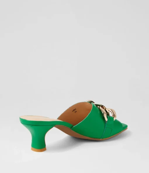 Outlet Umo Bright Emerald Leather Slides Women Slides