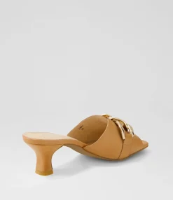Best Sale Umo Tan Leather Sandals Women Slides