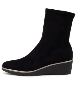 Best Umust Black Stretch Microsuede Ankle Boots Women Ankle Boots