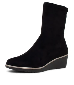 Best Umust Black Stretch Microsuede Ankle Boots Women Ankle Boots
