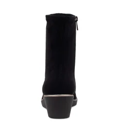 Best Umust Black Stretch Microsuede Ankle Boots Women Ankle Boots