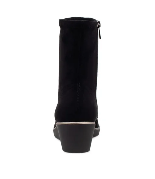 Best Umust Black Stretch Microsuede Ankle Boots Women Ankle Boots