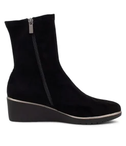Best Umust Black Stretch Microsuede Ankle Boots Women Ankle Boots