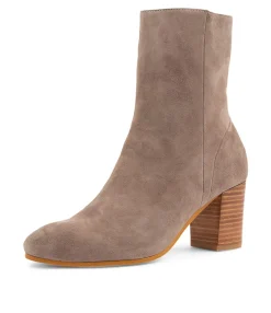 Cheap Unite Light Taupe Suede Ankle Boots Women Ankle Boots