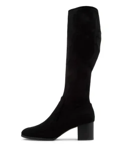 Outlet Varry Black Stretch Microsuede Long Boots Women Boots
