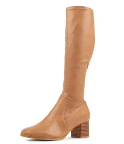 Shop Varry Tan Stretch Long Boots Women Boots