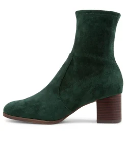 New Venti Forest Stretch Microsuede Ankle Boots Women Ankle Boots