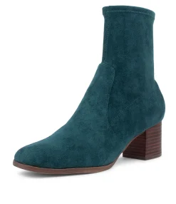Hot Venti Teal Microsuede Ankle Boots Women Ankle Boots