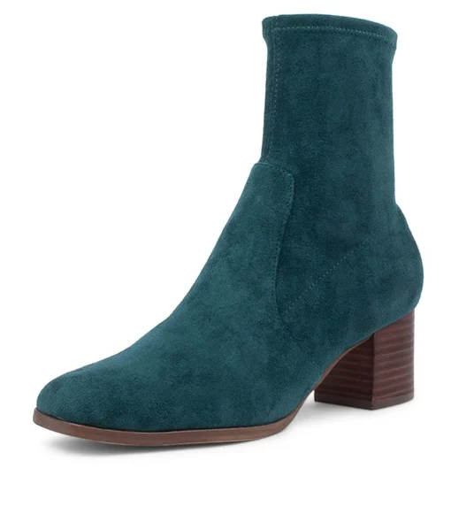 Hot Venti Teal Microsuede Ankle Boots Women Ankle Boots