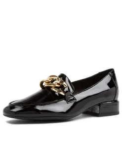 New Visten Black Patent Leather Heels Women Loafers