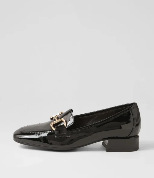 Best Vlad Black Patent Leather Heels Women Loafers