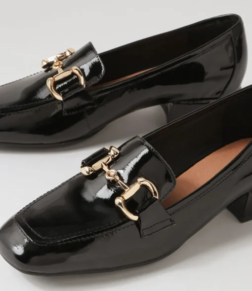 Best Vlad Black Patent Leather Heels Women Loafers