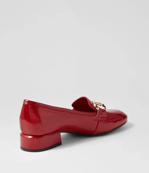 Best Sale Vlad Dark Red Patent Leather Heels Women Loafers