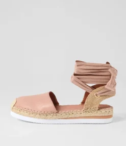 Shop Willa Cafe Leather Espadrilles Women Flats